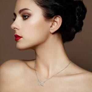 0131 overlapping hearts pendant necklace