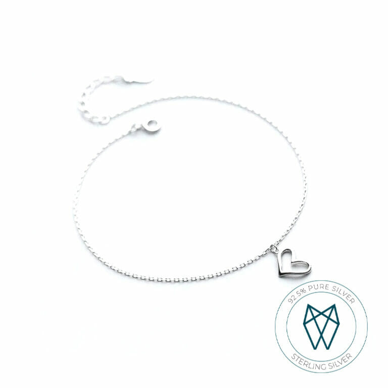 Heart Charm Silver Bracelet 925 Sterling Silver (Limited Edition)