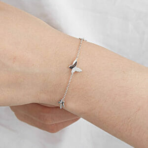 0171 silver butterfly charm bracelet