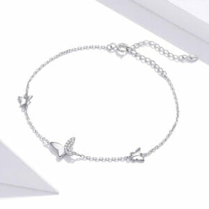 0171 silver butterfly charm bracelet