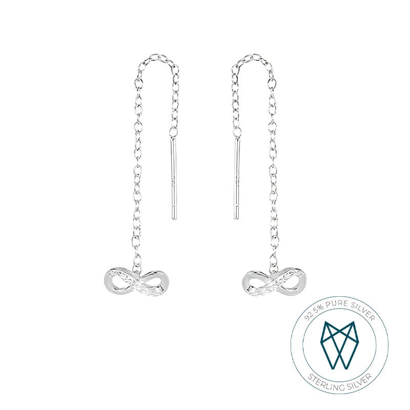 Eternal Elegance: Infinity Silver Threader Earrings for a Mesmerizing Look